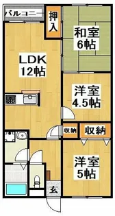 ウエストリバー【3階】の間取り