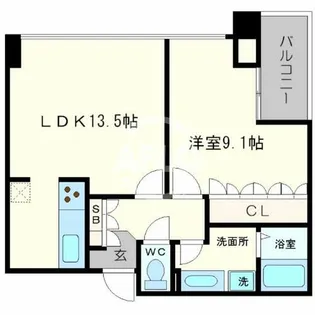 アステリオ北堀江 ザ・メトロタワー【17階】の間取り