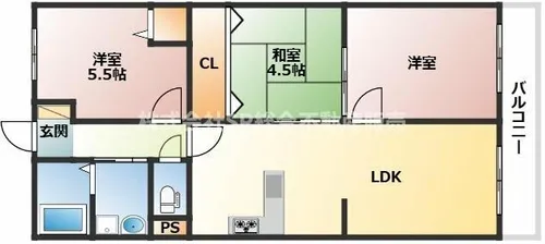 プレジデント東大阪第4棟【4階】の間取り