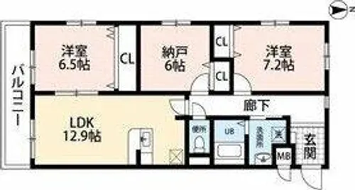 プリミエール気噴【2階】の間取り