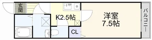ロージュマンK&K【102号室】の間取り