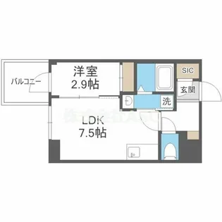 コンフォリア・リヴ南森町Ⅱ【802号室】の間取り