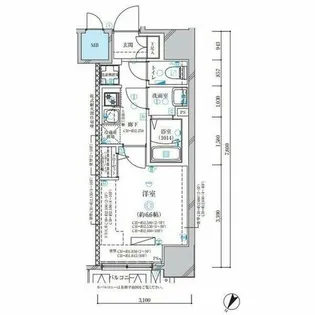 1Kの間取り画像