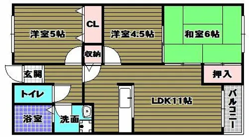 ウエストリバー【3階】の間取り