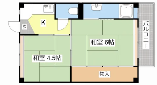 ビレッジハウス加田1号棟【2階】の間取り