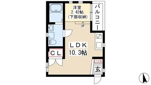 Lugar bonito【201号室】の間取り