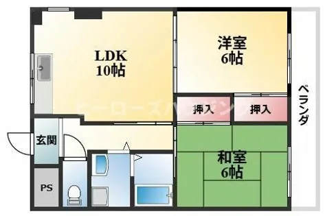 スカイハイツ緑地【305号室】の間取り