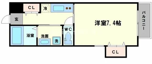 ルチェ・ソラーレ玉出西【2階】の間取り