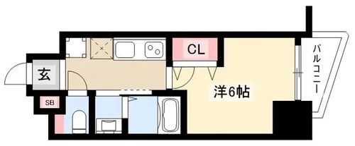 エステムコート名古屋千種グレイス【6階】の間取り