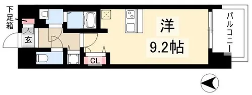 プレサンス久屋大通セントラルパーク【14階】の間取り