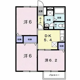 西浜ハイツ【2階】の間取り
