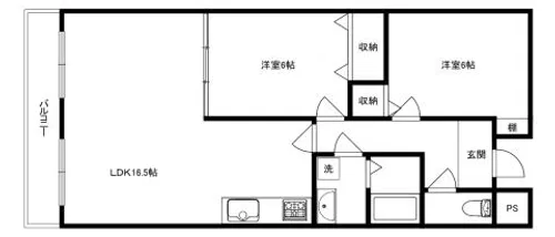 エスポワール寺本【305号室】の間取り