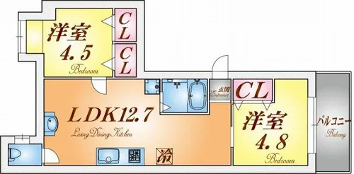 カルモハイツ【1階】の間取り