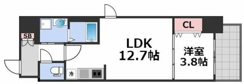 ラクラス堺筋本町【3階】の間取り