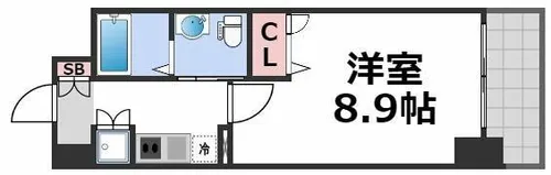 ルクレ京橋【9階】の間取り