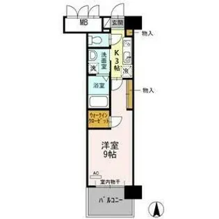グランドソレイユ名駅【1302号室】の間取り