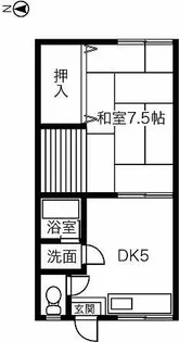 梅須賀荘【206号室】の間取り