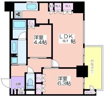 ブランズ北堀江プレイス【4階】の間取り