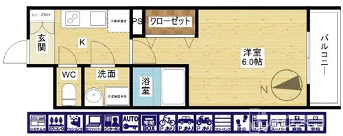 ワールドアイ大阪West Gate【2階】の間取り