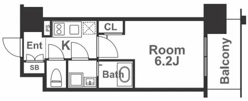 エスリード梅田グレイス【4階】の間取り