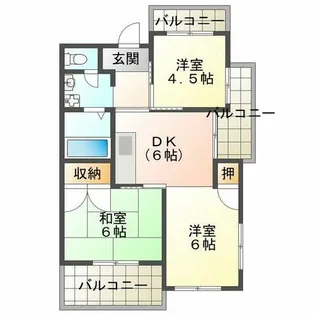 十三番館【3階】の間取り