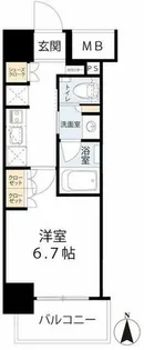 ザ・パークハビオ同心【3階】の間取り