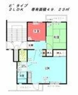 公社賃貸SMALIO 晴美台B【4-210号室】の間取り