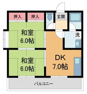 ハイツ中山【204号室】の間取り