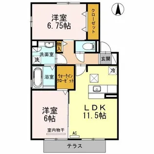 リバーベル【1階】の間取り
