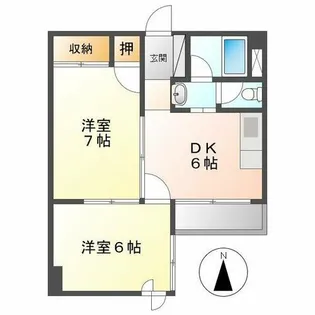 第7スカイパレス【5階】の間取り