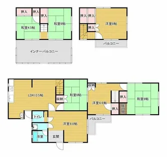 大阪府堺市南区竹城台3丁【一戸建】の間取り