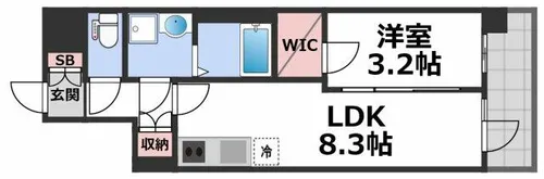 Alivis緑橋【4階】の間取り
