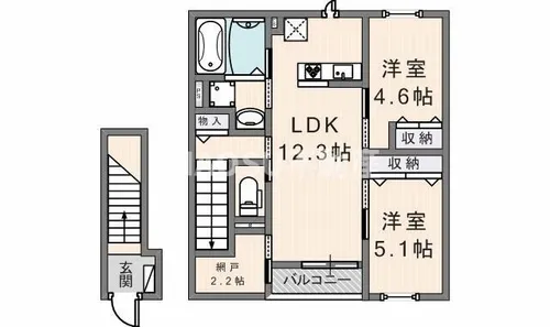 ブルースカイ【206号室】の間取り