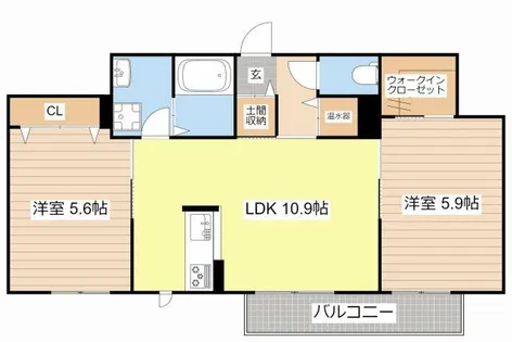 ベレオ IWAHATA【0302号室】の間取り