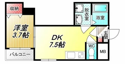 Luna terrace 近大前【1階】の間取り
