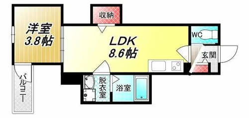 Luna terrace 近大前【2階】の間取り
