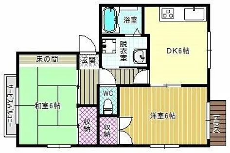 ドミール島泉B棟【2階】の間取り