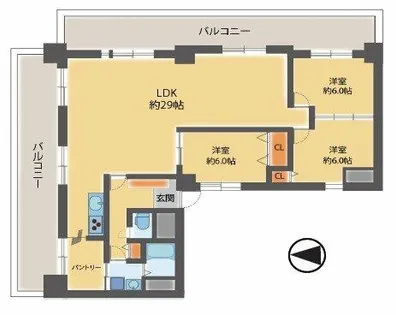 ウエストリヴィエール【9階】の間取り
