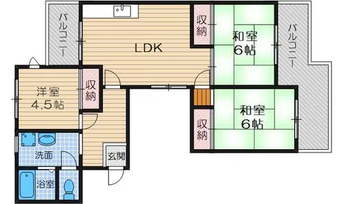 マンションアメニティ【3A号室】の間取り