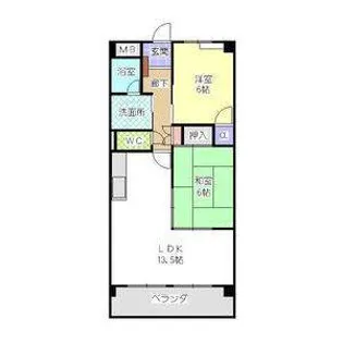 サウスヒルズ大清水【0107号室】の間取り