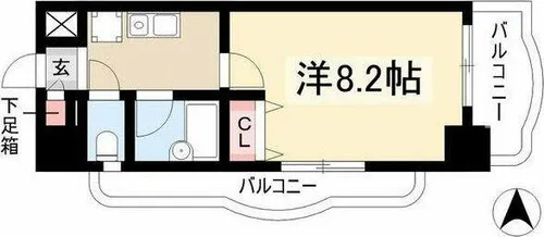 現代ハウス新栄【4階】の間取り