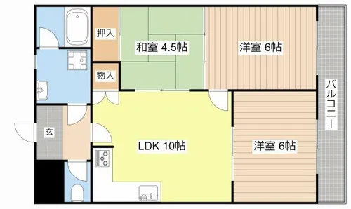 サニーヒル三越【309号室】の間取り