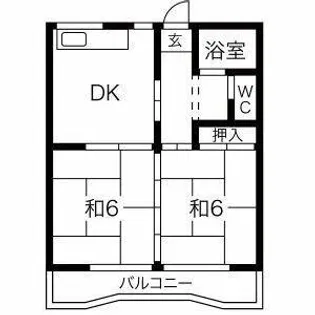 コーポカワチB【205号室】の間取り