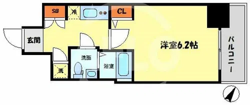 アドバンス西梅田ラシュレ【11階】の間取り