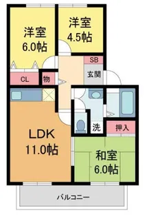 エクセル安倉【1階】の間取り