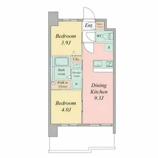 セレニテフラン谷町四丁目アリエ【1402号室】の間取り