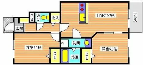 メゾンアムール【1階】の間取り