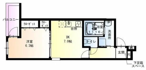 フジパレス春木駅北Ⅱ番館【1階】の間取り