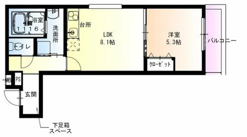 フジパレス春木駅北Ⅱ番館【105号室】の間取り