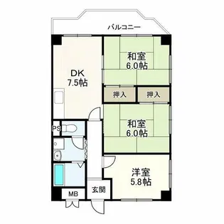 新栄プロパティー軽里【4階】の間取り